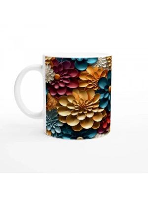 Renk Karnavalı Çiçekli Kupa Bardak