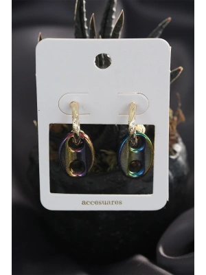 ® Renkli Hematit Taşlı Küpe Seti