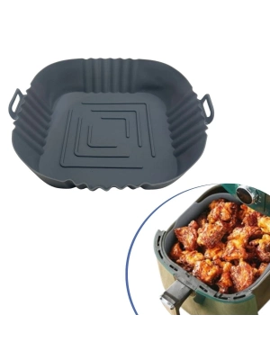 ®  Renkli Isıya Dayanıklı Yıkanılabilir Silikon Fırın  Airfryer Kare Model Pişirme Matı 20 cm