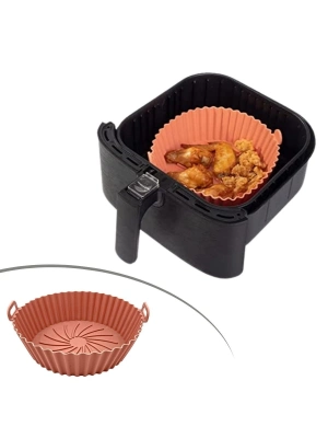 ®  Renkli Isıya Dayanıklı Yıkanılabilir Silikon Fırın Ve Airfryer Yuvarlak Model Pişirme Matı 20 Cm