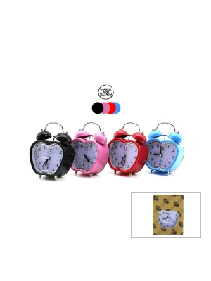 Renkli Kalp Masa Çalar Saati