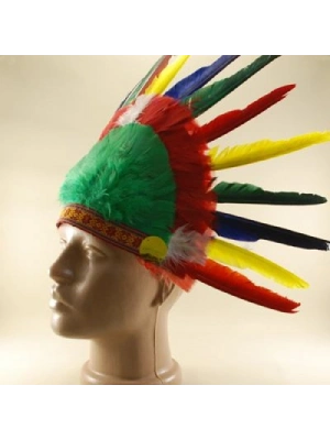 Renkli Kızılderili Başlığı Şapkası