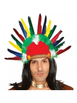 Renkli Kızılderili Başlığı Şapkası