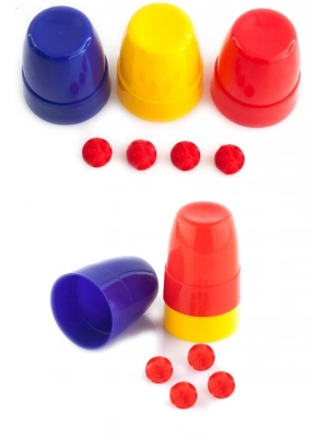 Renkli Kupalar Ve Toplar Sihirbazlık Seti - Başlangıç Seviyesi Sihir Malzemesi