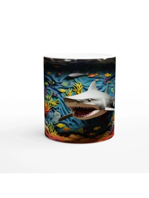 Renkli Mercanların Hakimi Köpekbalığı Kupa Bardak