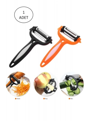 Renkli Saplı 3 Başlı Çelik Soyacak - Soyucu