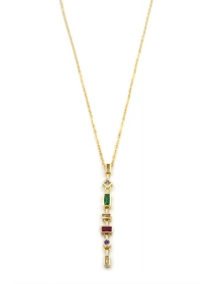 Renkli Taşlı Element Kolye - Altın