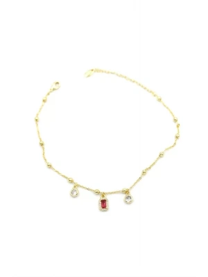 Renkli Taşlı Halhal - Kırmızı