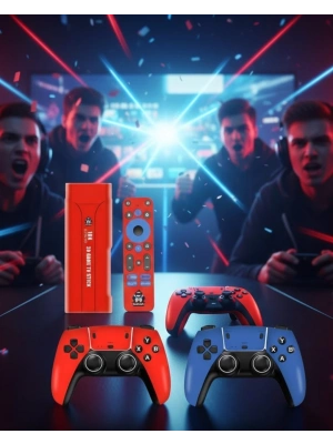 ® Retro Android Game Stick 64GB 10K HD Çift Kişilik Oyun Konsolu