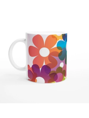 Retro Çiçek Patlaması Kupa Bardak