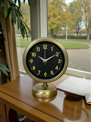 ® Retro Elegance 25 x 20 Cm Eskitme Metal Masa Saati