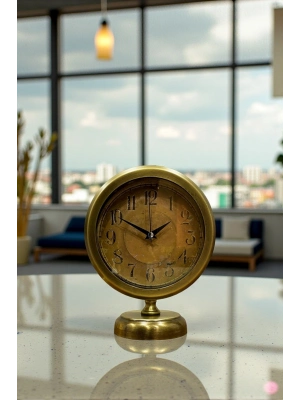 ® Retro Eskitme 25 x 20 Cm Metal Şık Masa Saati