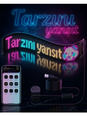RGB LED Matrix Panel Esnek Yapı Uygulama Kontrollü Kayan Yazı Ekranı