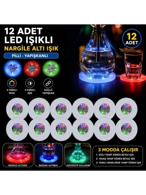 Rgb Led Nargile Altı Işık 12’li Set
