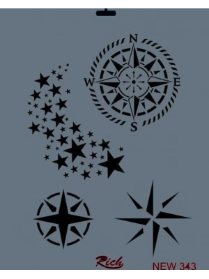 ® Rich New Seri N-343 Stencil 35x25 cm