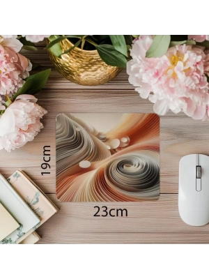 Ritimli Elips Desenli Sade Mouse Pad - 19x23 cm 2 mm Dikdörtgen İthal Baskılı Mouse Pad