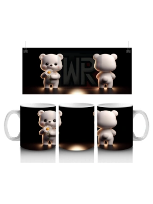 Romantik Işıklar Altında Ayıcık Çifti – Baskılı Kahve Kupası