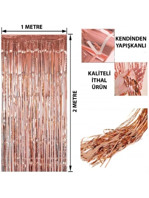 Rose Gold Püsküllü Kapı Perdesi