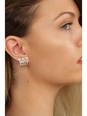 ® Rose Renk Ağaçlı Bayan Küpe