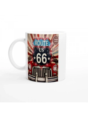 Route 66 Işıltılı Retro Garaj Kupa Bardak