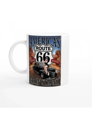 Route 66 Retro Pin-Up Kupa Bardak (2)
