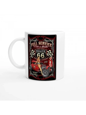 Route 66 Retro Servis Baskılı Kupa Bardak