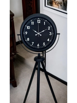 ® Royal Black Tripod Ayaklı Modern Tasarım Saat