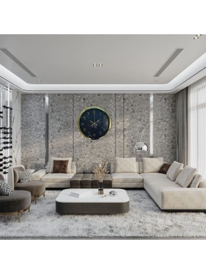 Royal Marble Gold 40 Cm Metal Duvar Saati