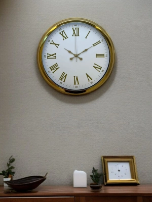 ® Royal White Gold 40 Cm Metal Duvar Saati