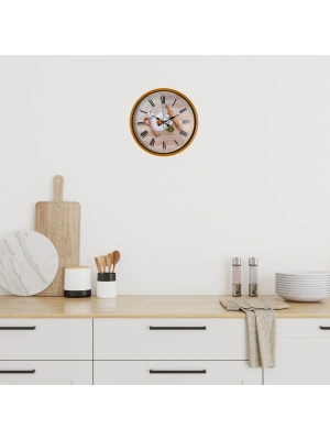 Rustic Kitchen Turuncu 36 Cm Duvar Saati