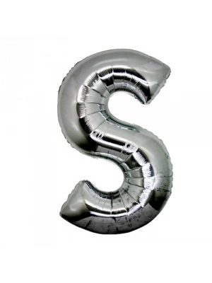 S Harf Folyo Balon Gümüş Renk  40 İnç