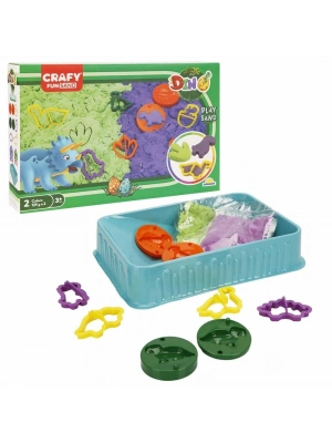 ® S02003618 OYUN KUM SET DINO 2X125GR.MOR/YŞL.11PRÇ