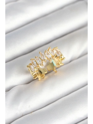 Pirinç Arpa Baget Zirkon Taşlı Kadın Yüzük