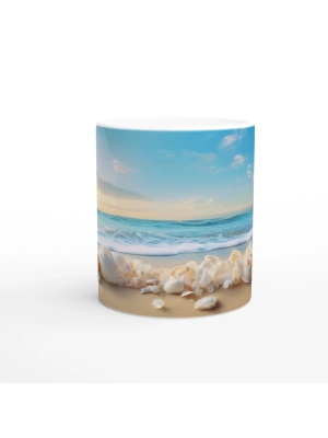 Sabah Işığında Deniz Kabuğu Temalı Kupa Bardak