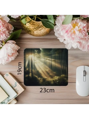 Sabah Işığında Huzur Dolu Bambu Mousepad - 19x23 cm 2 mm Dikdörtgen İthal Baskılı Mouse Pad