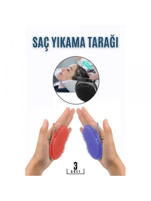 Saç Yıkama Tarağı Avuçiçi 3 LÜ SET Belgiqa Design
