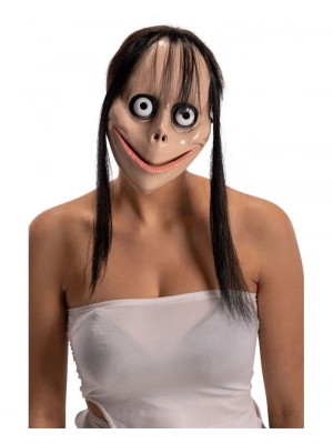 Saçlı Momo Korku Maskesi 24x16 Cm