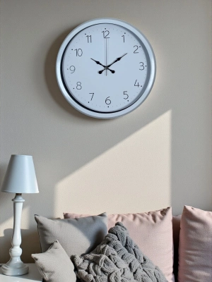 ® Sade Tasarım Beyaz 40 Cm Metal Standart Duvar Saati