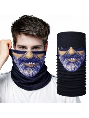 Sakallı Yüz Desenli Baf Buff – Çok Amaçlı Boyunluk & Maske 1 No