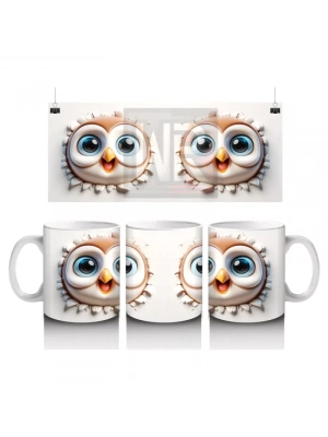 Şakın Bakan Neşeli Baykuş Çifti – Baskılı Kahve Kupası