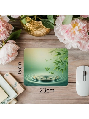 Sakin Su Üzerinde Yüzen Bambu Mousepad - 19x23 cm 2 mm Dikdörtgen İthal Baskılı Mouse Pad