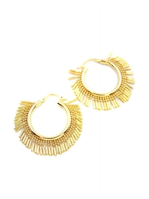 Sallantılı Halka Küpe - Altın