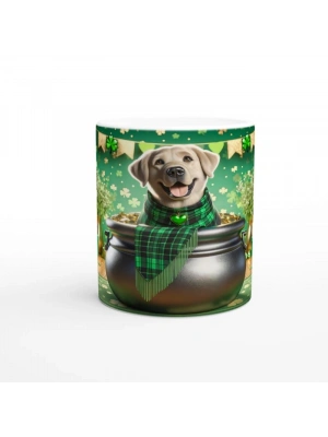 Şans Kazanında Oturan Labrador Temalı Baskılı Kupa Bardak