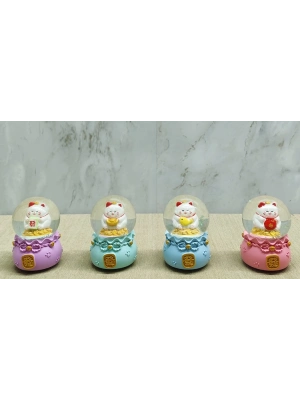 Şans Kedisi Işıklı Kar Küresi