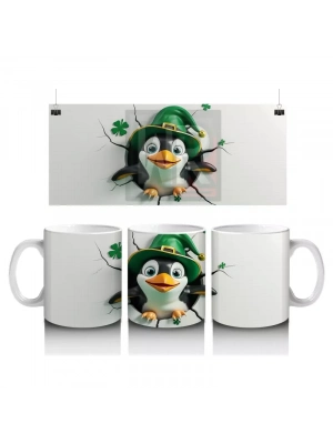 Şans Şapkası Takan Penguen – Baskılı Kahve Kupası