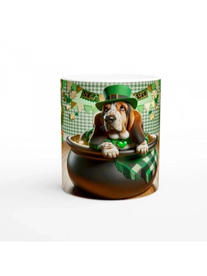 Şans Tenceresinde Basset Hound Temalı Baskılı Kupa Bardak