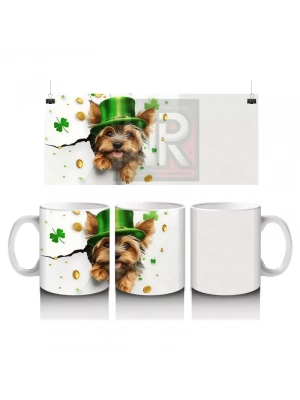 Şapkalı St. Patrick’s Temalı Yorkshire Terrier - Baskılı kahve kupası