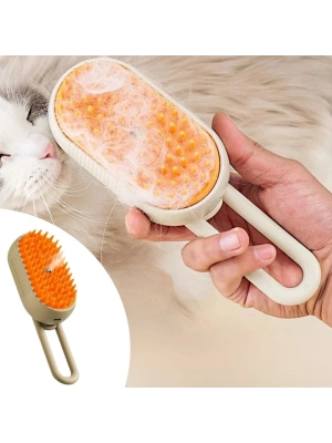 ®   Saplı Su Püskürtmeli Kedi Köpek Fırçası Masaj Etkili Tüy Toplama Tarağı