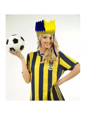 Sarı Lacivert Taraftar Tüylü Saç Bandı