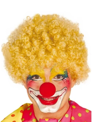 Sarı Renk Kıvırcık Afro Palyaço Seti